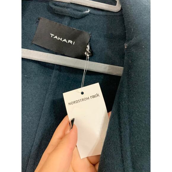 Tahari Riley Crepe Drape Jacket in Teal Medium‎ NEW $250 - Picture 3 of 7